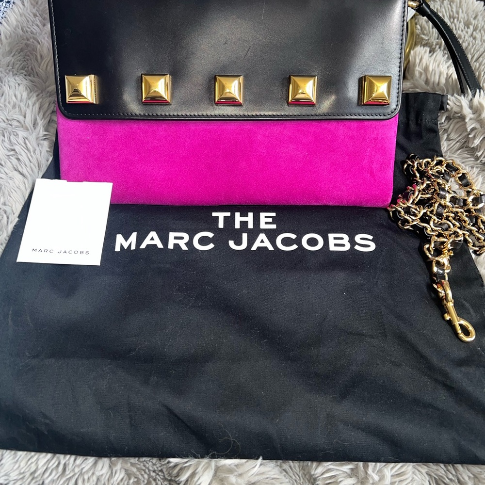 MARC JACOBS Studded Suede & Leather Clutch - Picture 3 of 6